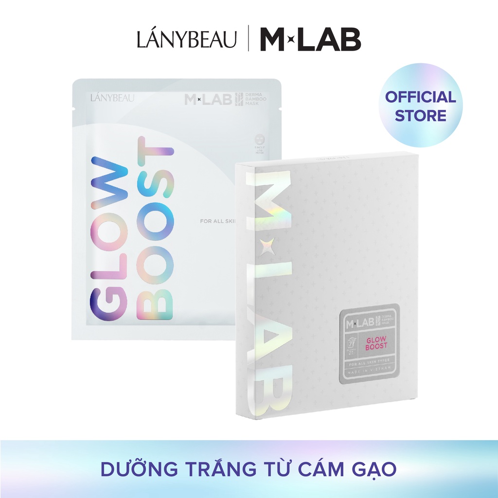 Hộp 7 miếng Mặt nạ dưỡng da trắng sáng, đều màu MLAB Derma Bamboo Glow Boost