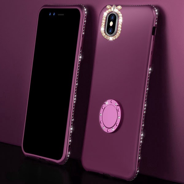 Ốp lưng TPU nhám siêu mỏng đính đá sang trọng cho iPhone 5 5S SE 6 6S 7 8 Plus X XS MAX XR