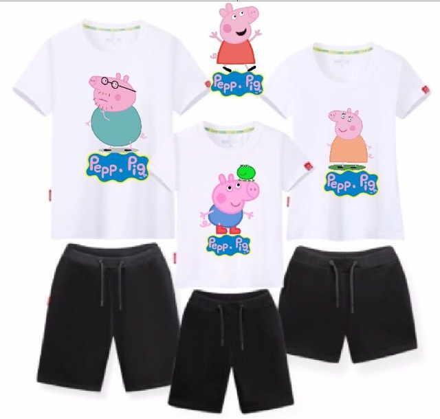 Áo gia đình Heo peppa cotton loại 1 đủ màu đủ size 5-110kg