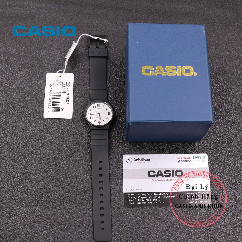 [Mã FARSBR243 giảm 15% đơn 249K] Đồng hồ Unisex Casio MQ-24-7B2LDF dây nhựa