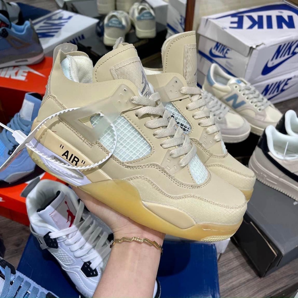 Giày Thể Thao Air jordan 4 màu kem + jd4 các màu hot tặng 3 dây kèm Full Box Bill phụ kiện
