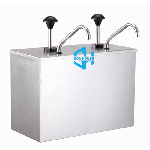 Thùng hộp inox bơm tương cà tương ớt 2 vòi dung tích 4 lít giá rẻ
