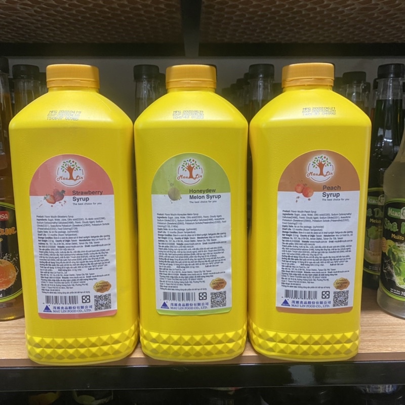 Siro Maulin Đào, Dâu, Dưa Lưới Can 2L