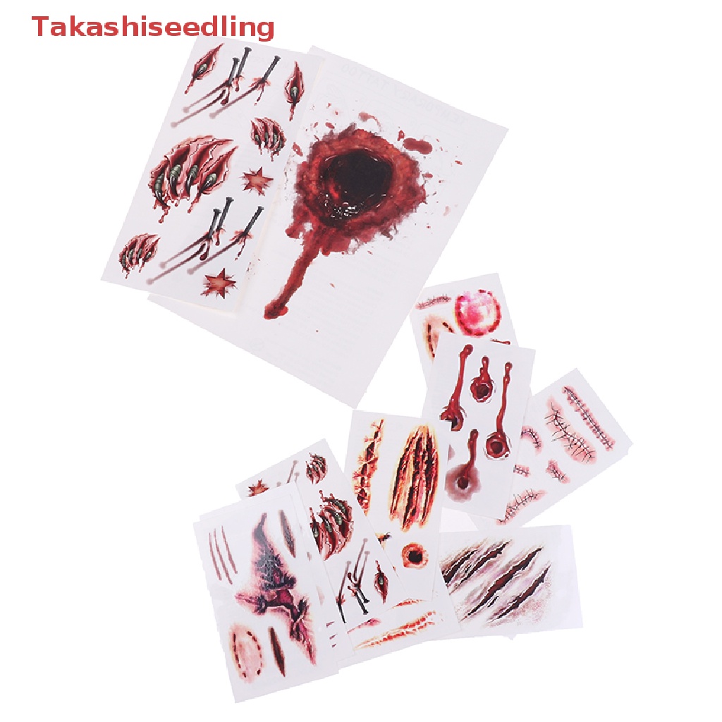 Set 11 Hình Xăm Dán Vết Sẹo Hóa Trang Halloween Độc Đáo