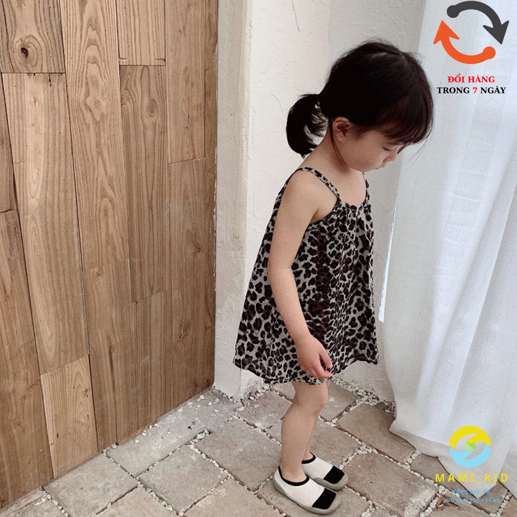 váy xinh cho bé gái 2 dây da báo CỰC NGẦU 12-40kg, mamikid