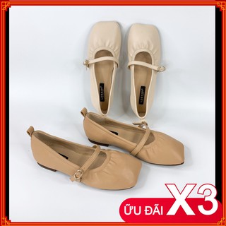Giầy búp bê 💎sale💎 giày nữ công sở búp bê mũi vuông da mềm nhập khẩu cao cấp đế dẻo siêu êm chân hot 2021