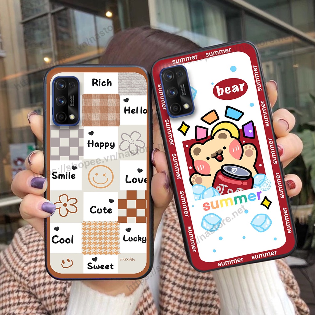 Ốp lưng Realme 7 / Realme 7 Pro trái tim hình gấu cute cá tính, giá rẻ, cực bền