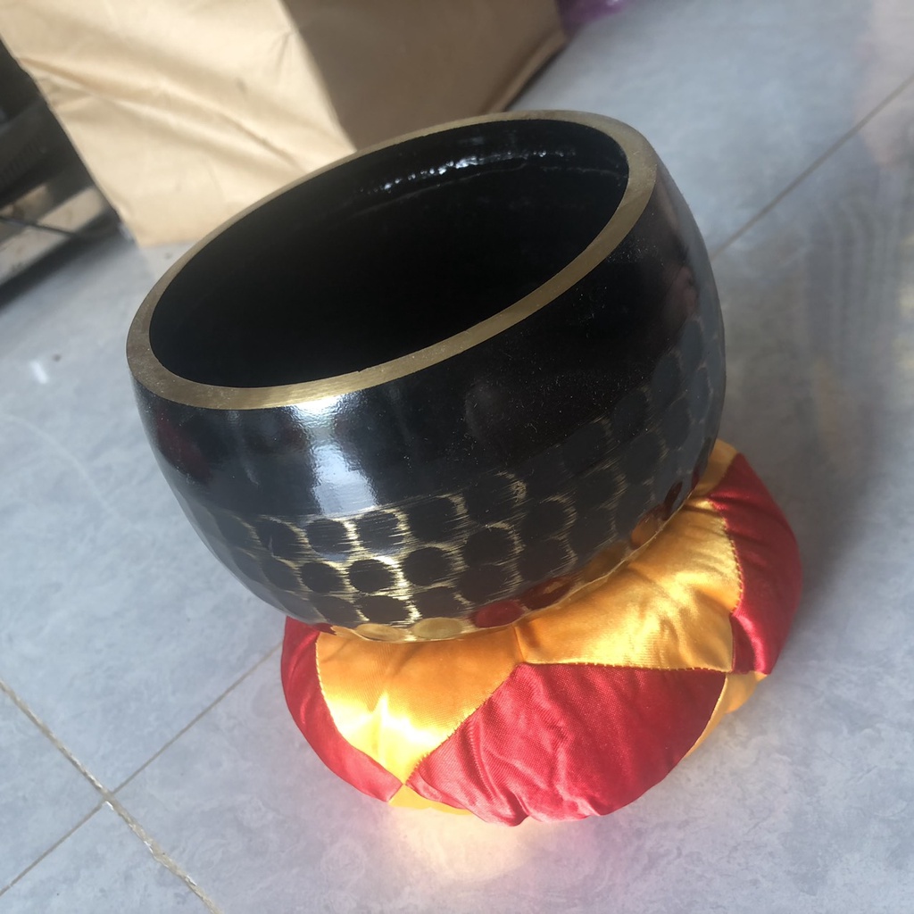 chuông mõ đài loan đen  8in - chuông vân lục giác