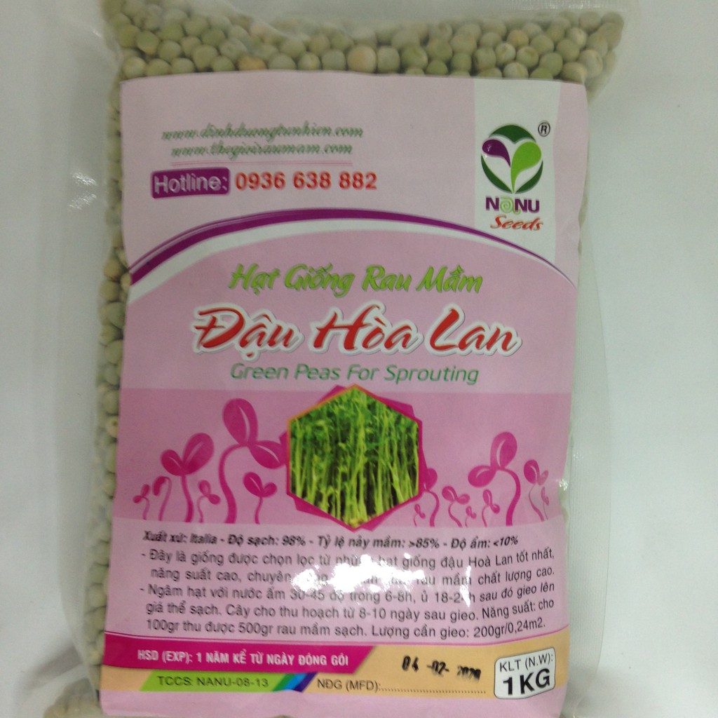 Hạt giống Rau Mầm Đậu Hà Lan - 1Kg_ Thế Giới Rau Mầm _ thegioiraumam.com