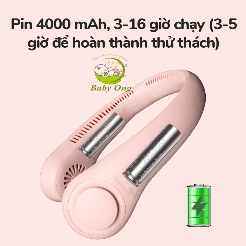 Quạt Mini Đeo Cổ KhôngCánh Jiusulife FA12 - Biên Độ Thổi Rộng 360 Độ, Kết Cấu Dẫn Gió Dốc Nghiêng Tạo Cảm Giác Mát Mẻ