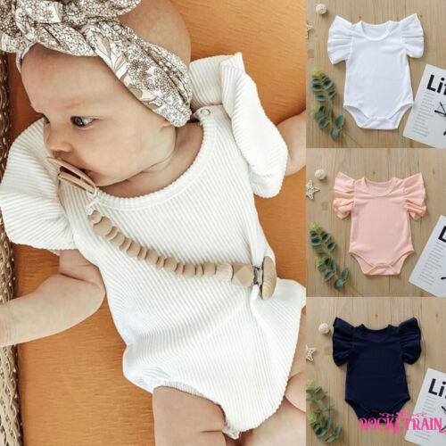 Bộ đồ liền thân bằng cotton cho bé gái 0-18 tháng tuổi