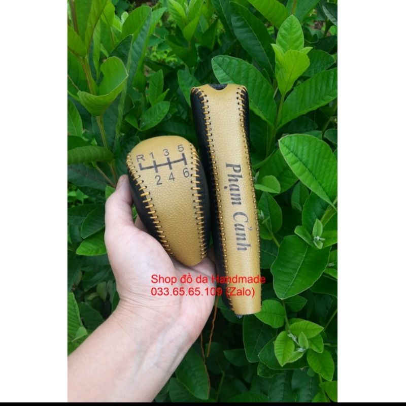 Bọc da cần số phanh tay xe tải Kia K200, K250... bằng da bò thật bảo hành 12 tháng