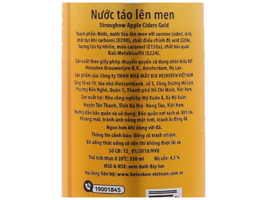 Thùng 24 lon nước táo lên men Strongbow Vị Táo Nguyên bản 330ml/lon / Lốc 6 lon nước táo lên men Strongbow Táo 330ml