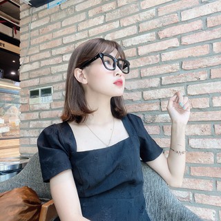 Kính cận thời trang mắt vuông 2 chấm