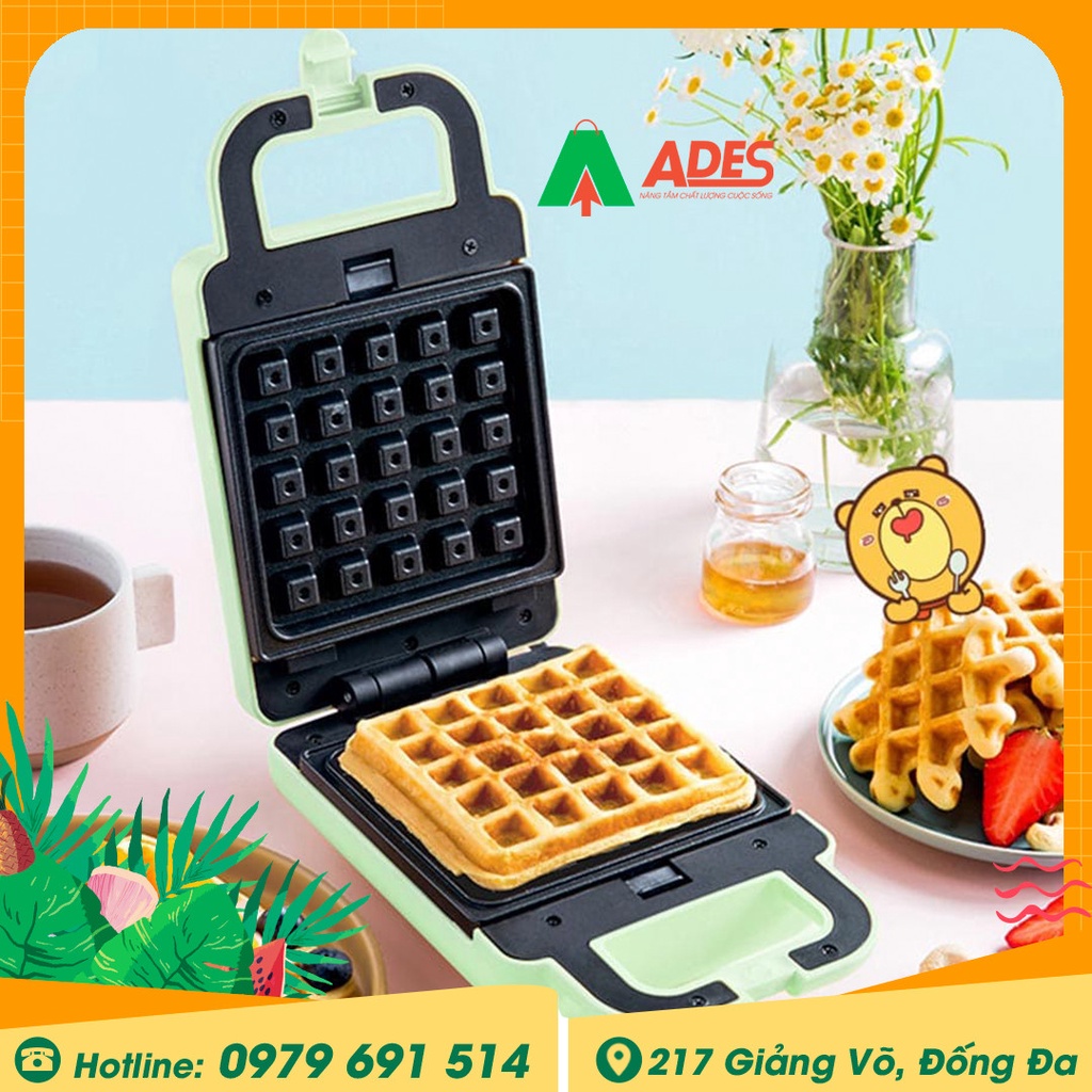 Máy nướng bánh 2 in 1 Bear DBC-P06N2 - Bảo hành 12 tháng - Máy Nướng Bánh Mỳ -Bánh Sandwich - Waffle-Làm Bánh Quế