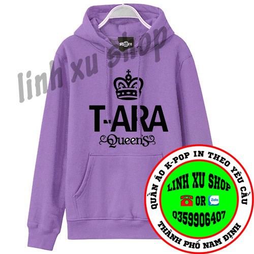 Áo hoodie T-ARA màu tím nhóm nhạc nữ kpop tara - in theo yêu cầu cá nhân
