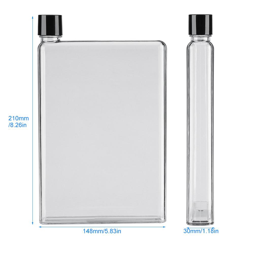 Bình nước dạng A5 trong suốt có nắp 750ml chống tràn bằng nhựa cầm tay đơn giản chơi thể thao