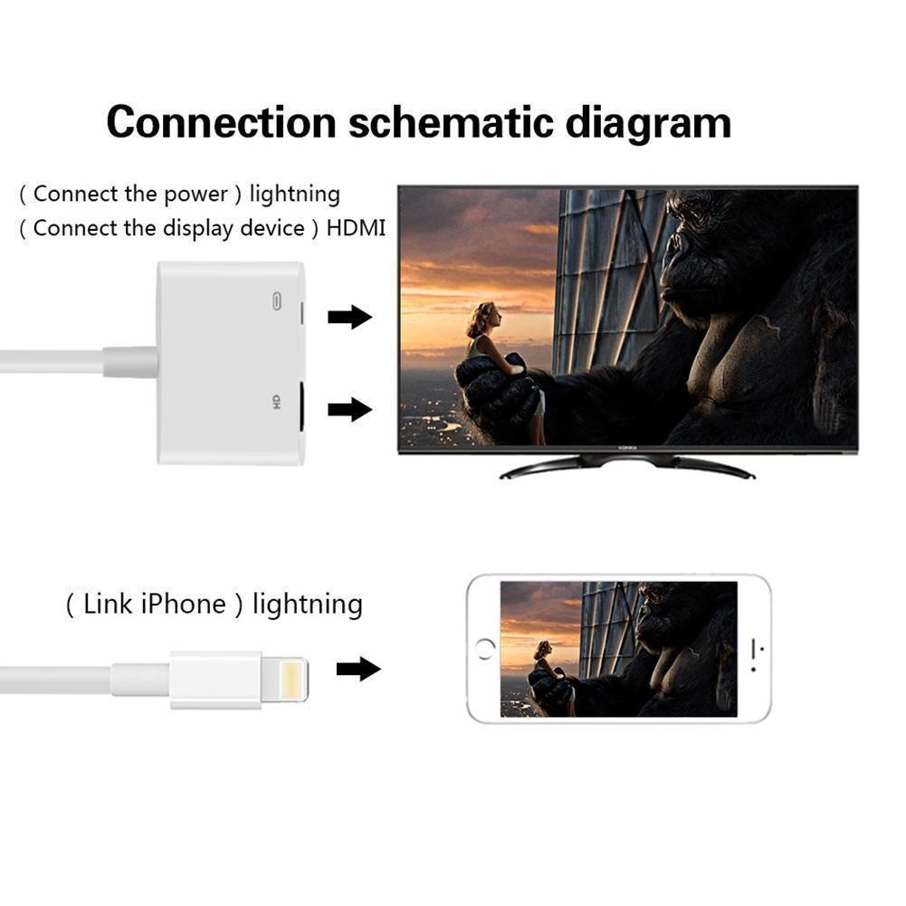 Mới Cáp Chuyển Đổi Hdmi 8pin Sang Hdmi Digital Av Cho Ipad Iphone Ios 11 10