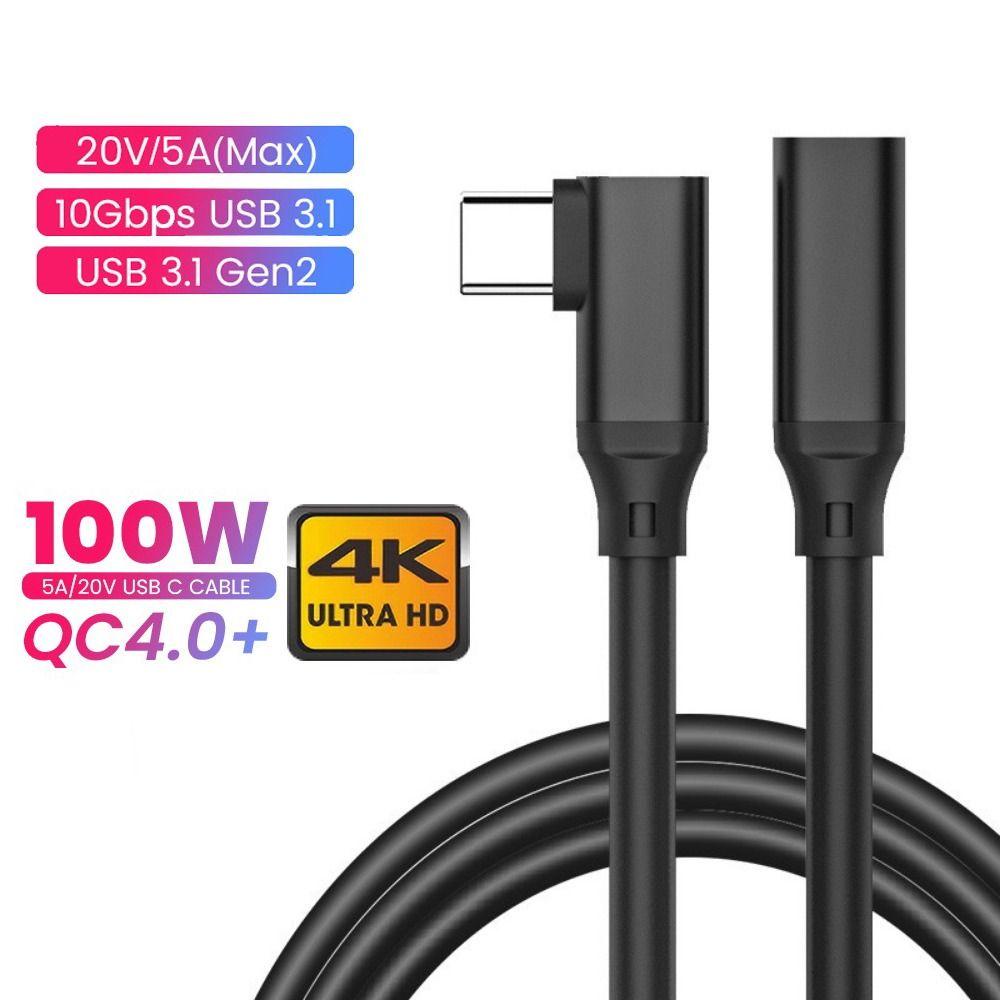 MYRONGVN Dây Cáp Nối Dài Loại C HD 4K 90 Độ PD 100W Chất Lượng Cao