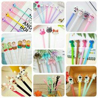 Combo 10 cây bút gel nước cute mẫu ngẫu nhiên cùng màu