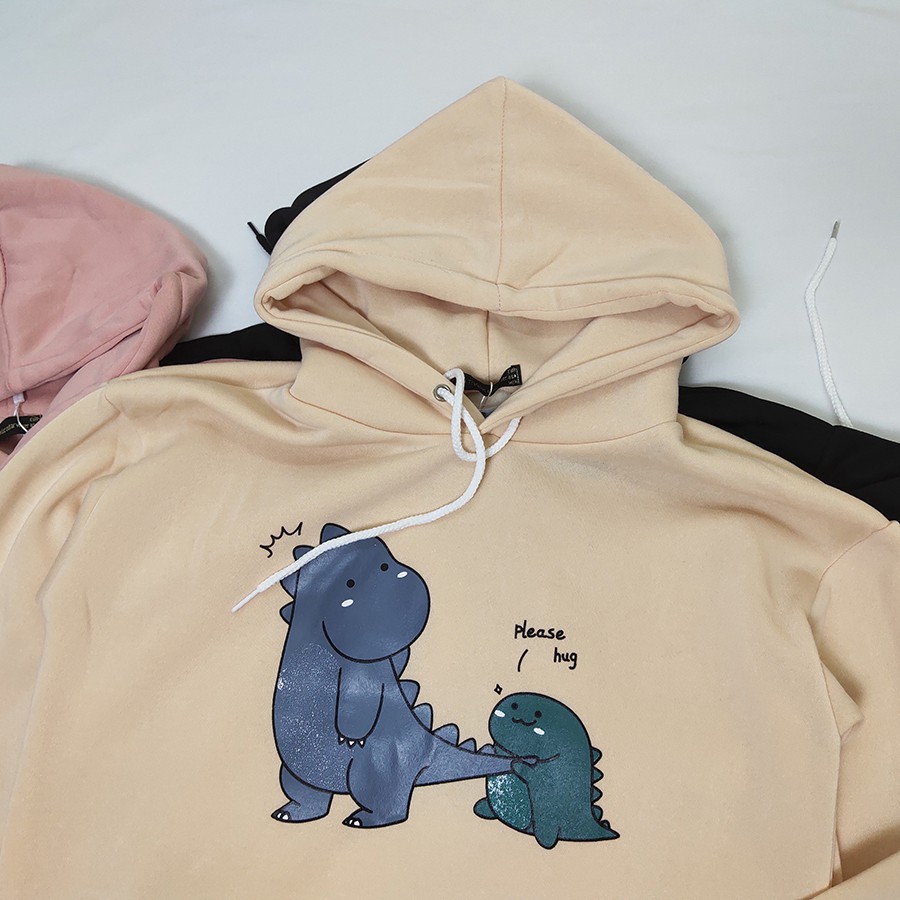 [Hoàn 50K Xu] Áo Hoodie khủng long Please Hug Nỉ dày hàng Quảng Châu | WebRaoVat - webraovat.net.vn