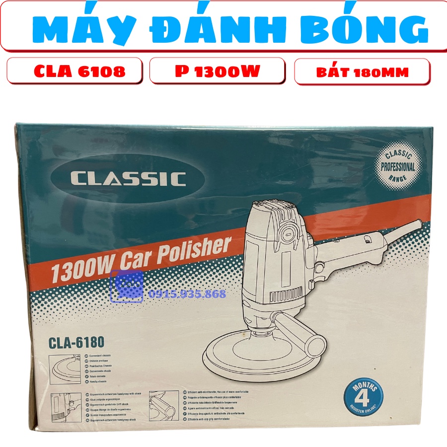 Máy đánh bóng có 6 cấp tốc độ, classic 6810 công suất 1300w, bảo tín official store