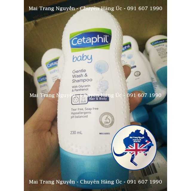 Sữa tắm gội an toàn, dịu nhẹ toàn thân cho bé Cetaphil Baby Gentle Wash And Shampoo 230ml - Úc