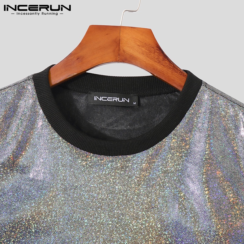 Áo lửng INCERUN sát nách phối kim sa lấp lánh cho nam