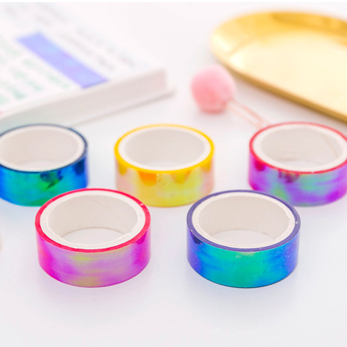 Cuộn Băng Keo Dán Màu Cầu Vồng Trang Trí Sổ Tay