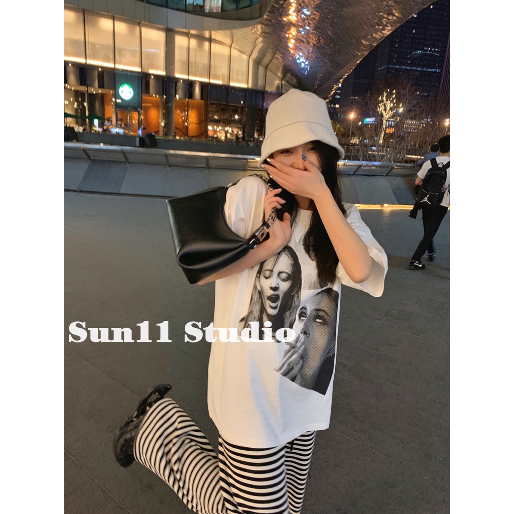 Áo Thun Ngắn Tay Cổ Tròn In Họa Tiết Phong Cách Retro Thời Trang Mùa Hè Dành Cho Nữ