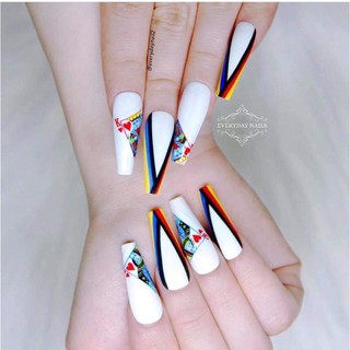 Sticker dán móng nail lá bài tây đầm già siêu Hot sticker nail mùa Tết