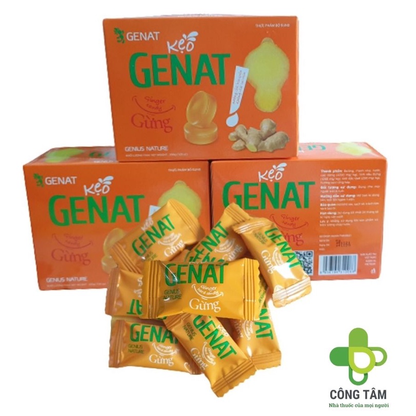 Kẹo ngậm gừng GENAT - Hộp 100 viên