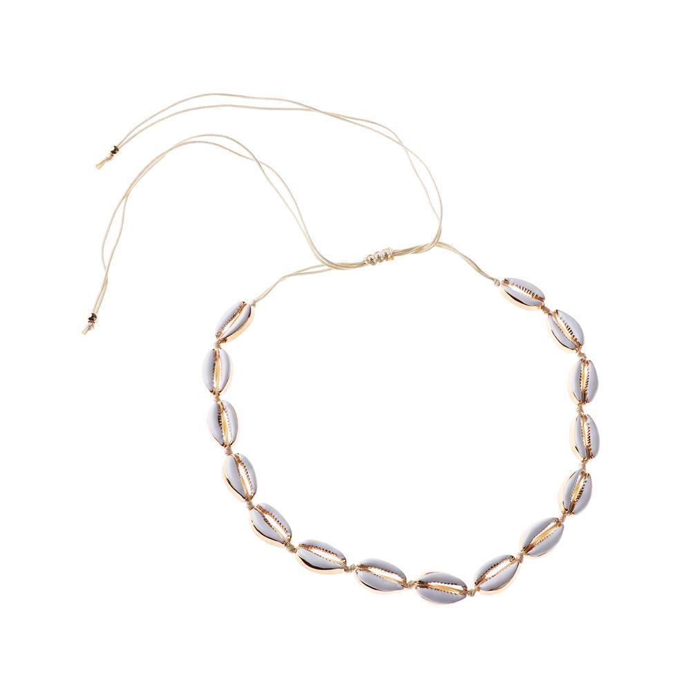 Bộ Vòng cổ Bện Bằng Vỏ Sò Tự Nhiên Handmade Phong Cách Bohemian