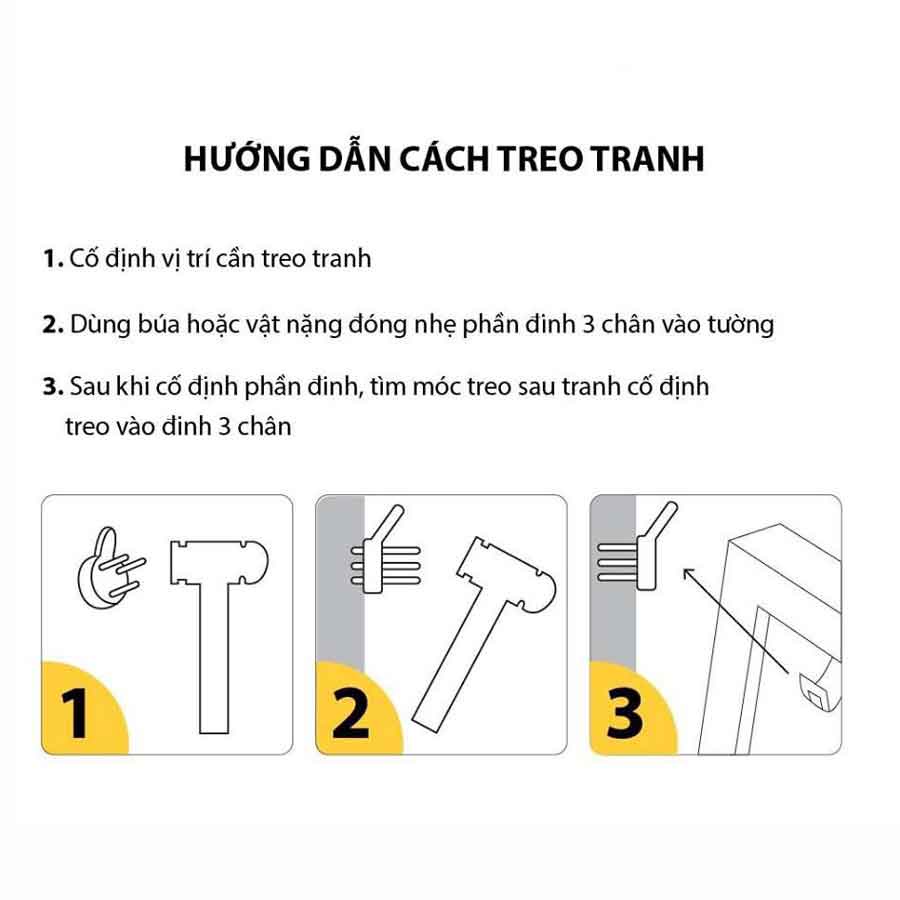 Combo 5 đinh 3 chân treo đồ treo khung ảnh