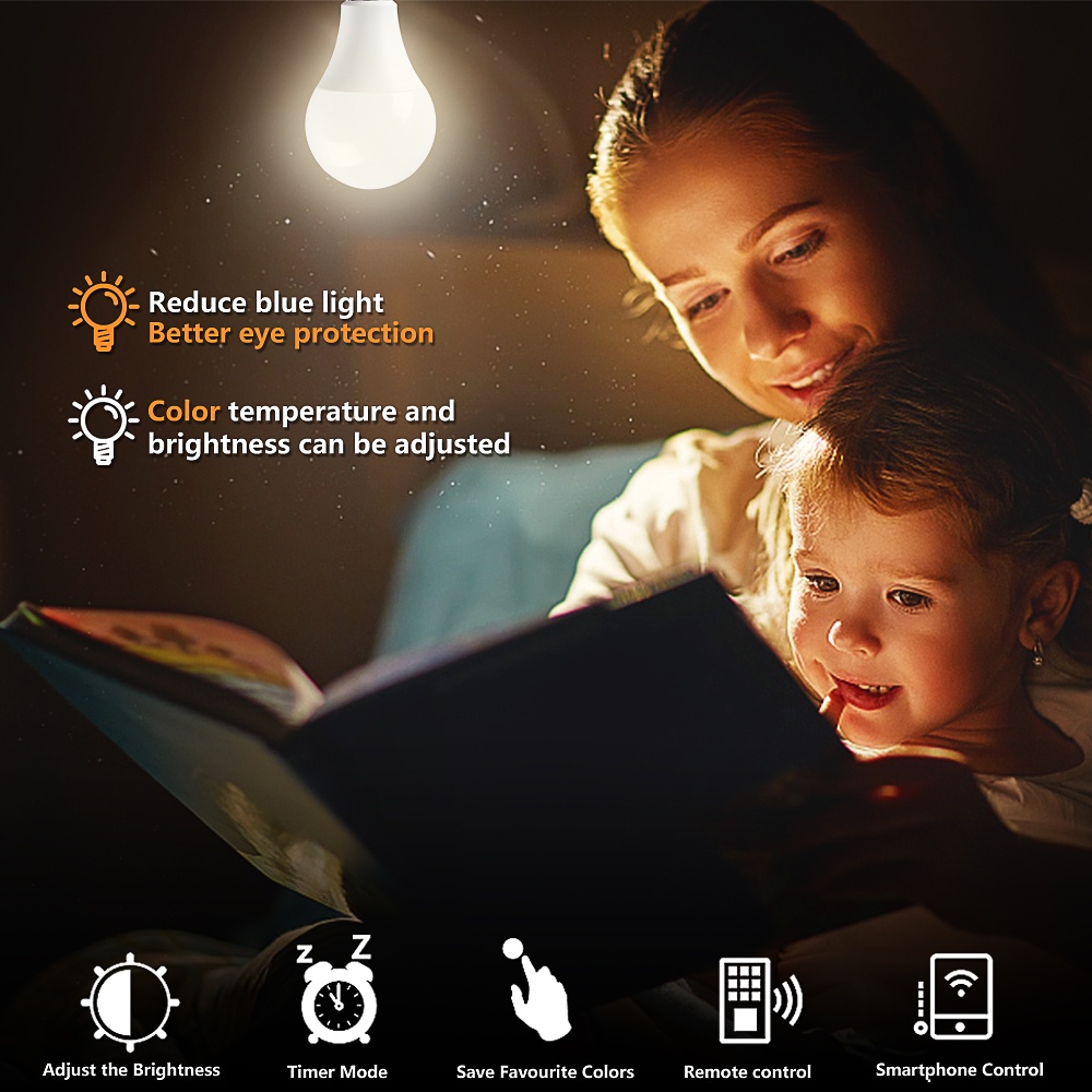 Bóng đèn LED OSIDEN RGB E27 A60 thông minh điều khiển bằng bluetooth