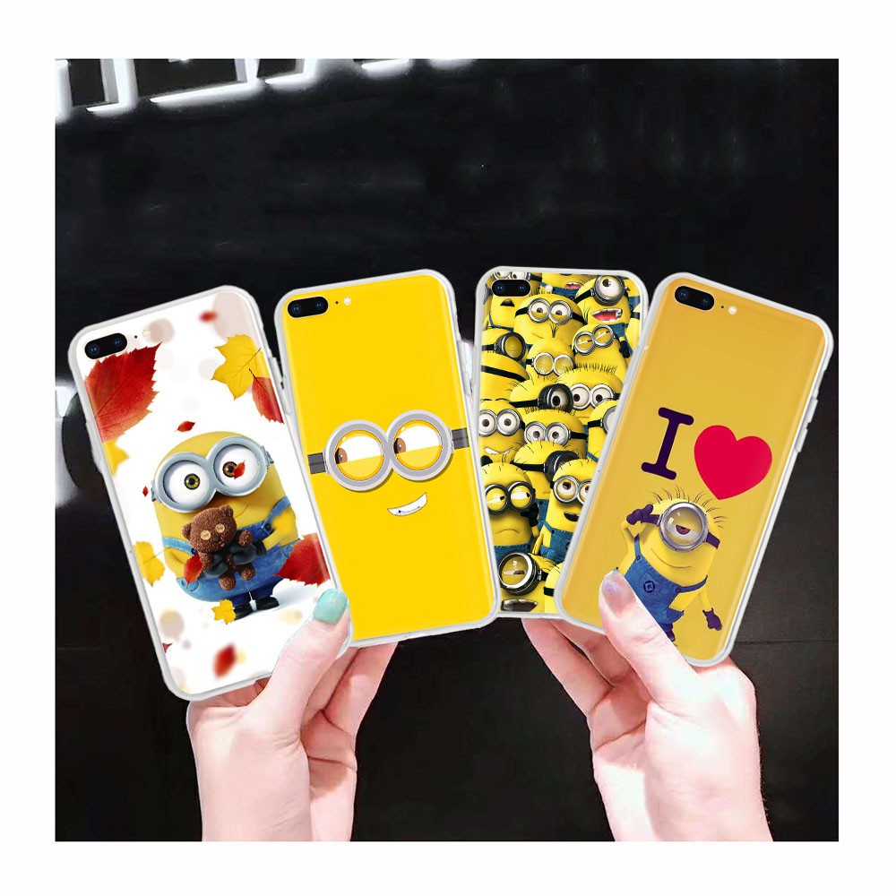 Ốp Điện Thoại Trong Suốt Hình Minion Màu Vàng At149 Cho Iphone 6s 6 7 8 Plus 5 5s Se 5c 4 4s