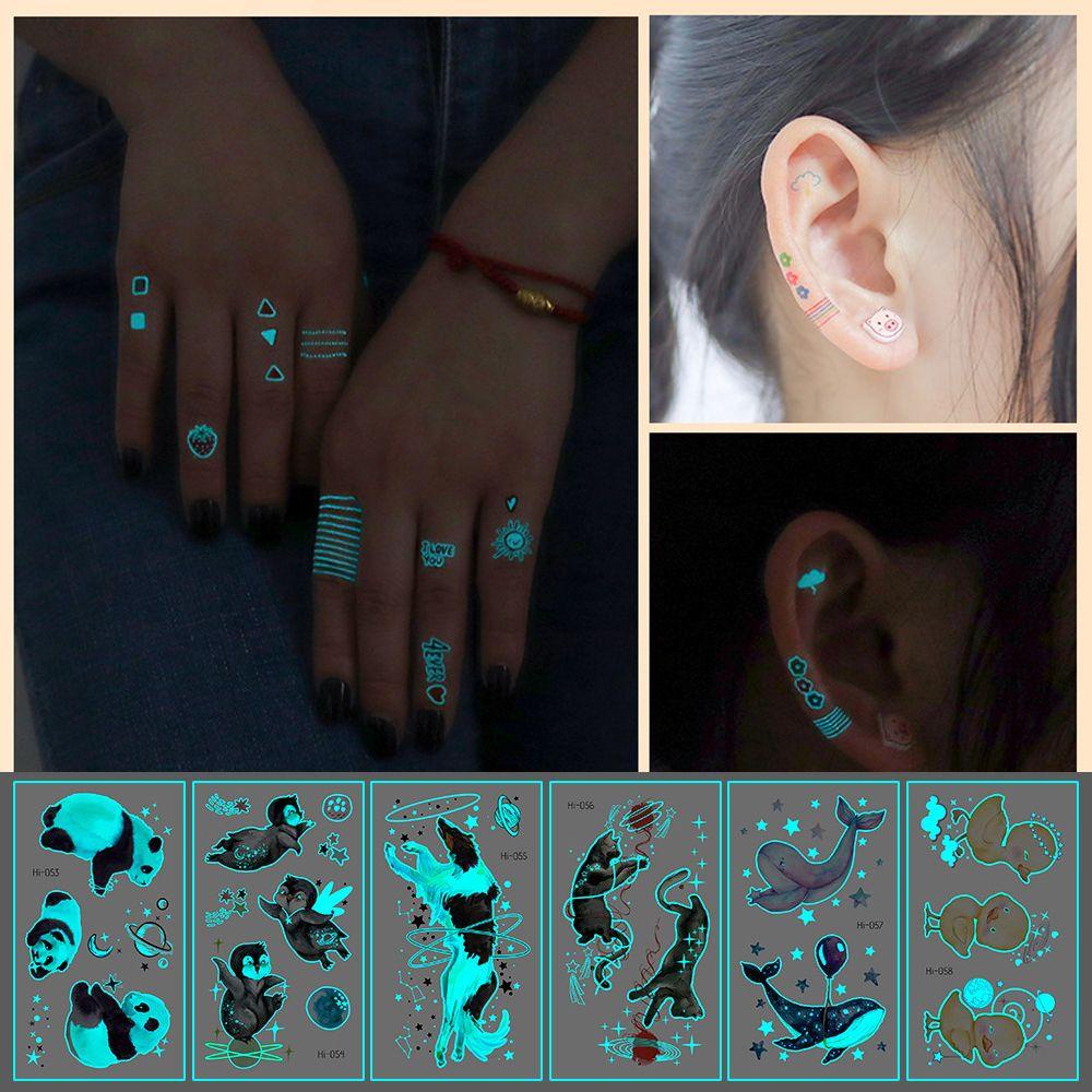 Hình Xăm Dán Phát Quang Màu Xanh Dương Thời Trang Dành Cho Nam Và Nữ