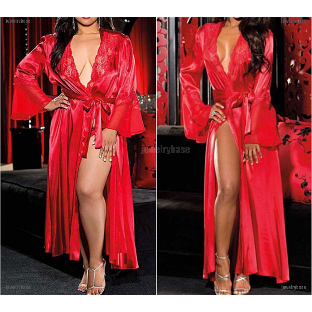 undiesω Áo choàng ngủ dáng dài phối ren quyến rũ cho nữ ωbase | BigBuy360 - bigbuy360.vn