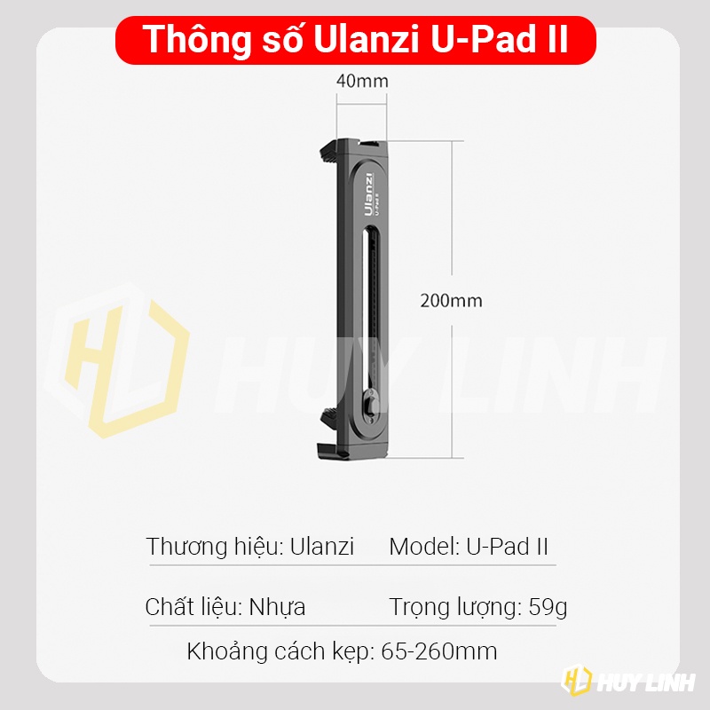Kẹp máy tính bảng Ulanzi UPAD phiên bản 2 Nhựa Plastic - Hỗ trợ kích thướt tối đa 12.9 inch