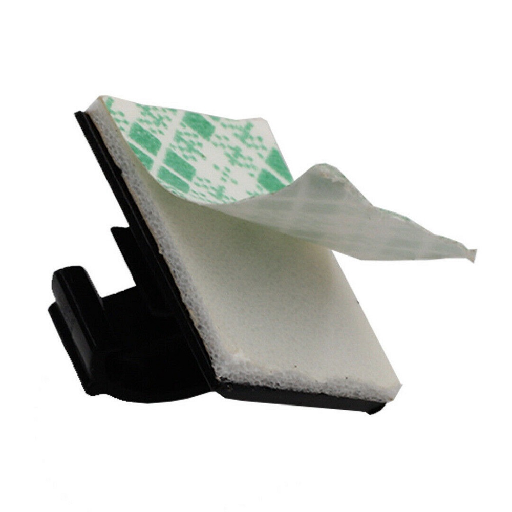 Set 30 cái kẹp tự dính hình chữ nhật màu đen giúp giữ dây điện dây cáp cho xe hơi DIY