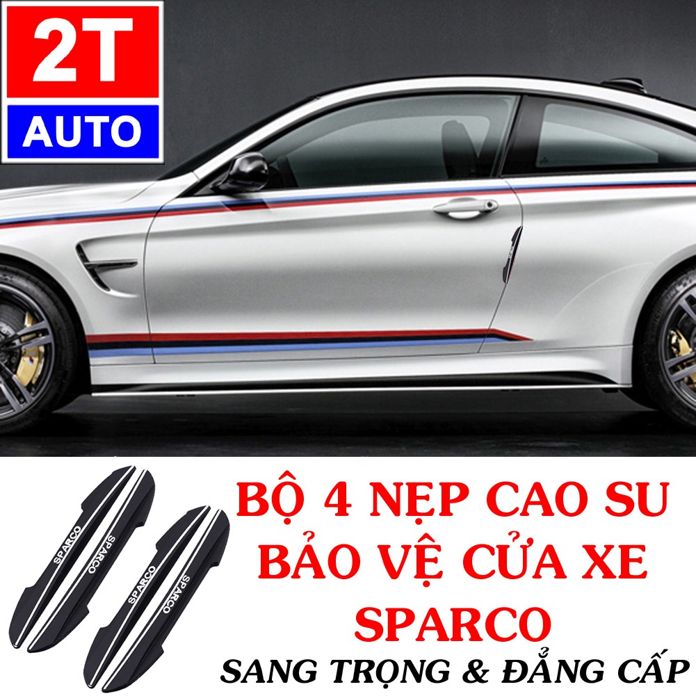 Bộ 4 Tấm viền nẹp cao su SPARCO chống va đập va quẹt trầy xước cánh cửa ô tô xe hơi:   SKU:611