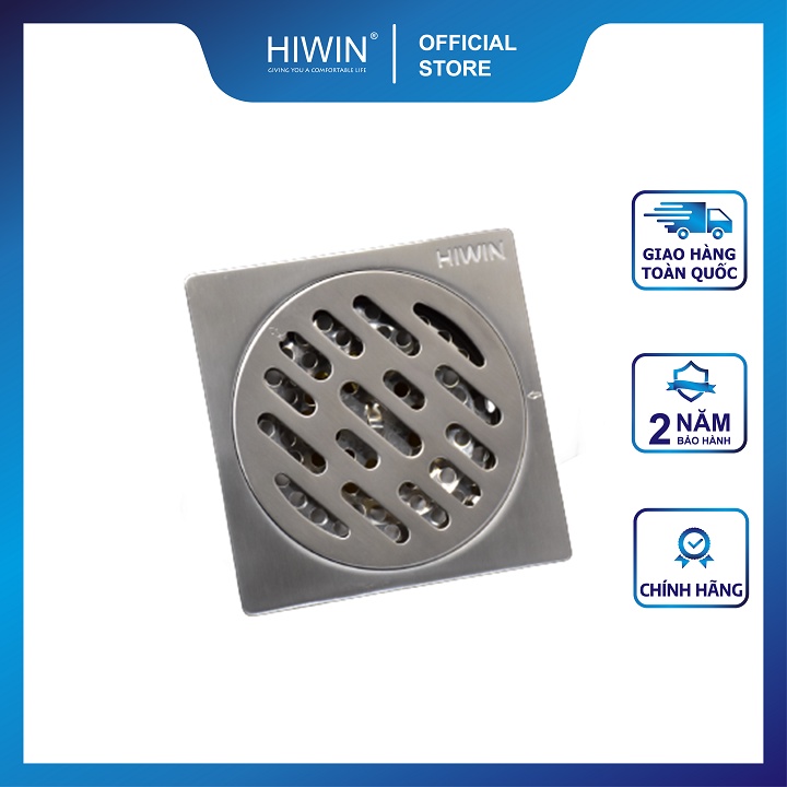Phễu ga thoát sàn ngăn mùi hôi inox ngõng lò xo kích thước 100x100mm HIWIN FD-9310