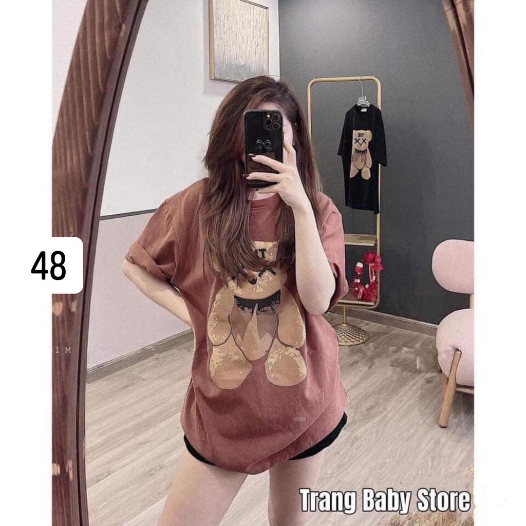 Áo thun nữ from rộng  phông unisex cộc tay dấu quần chất cotton mềm mịn hình in 3d sắc nét