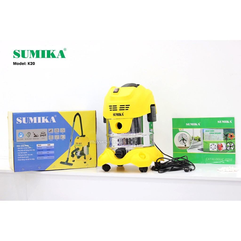 Máy hút bụi gia đình Sumika K20 - hút bụi, hút nước, motor 100% lõi đồng Italy, lọc HEPA | BigBuy360 - bigbuy360.vn
