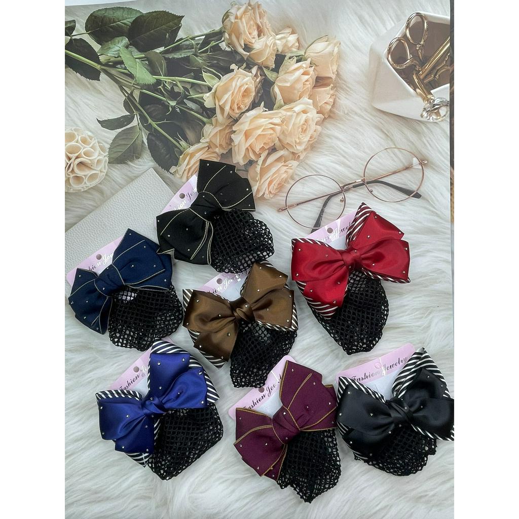 Kẹp Lưới Nơ Búi Tóc Công Sở, Kẹp Tóc Tiếp Viên Tiện Lợi Gọn Gàng Chuyên Dụng Cho Nữ (CC7)