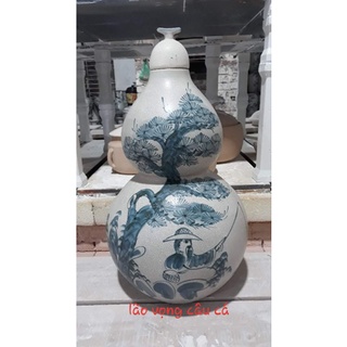 Hồ lô 10lit men rạn, gốm sứ Bát Tràng