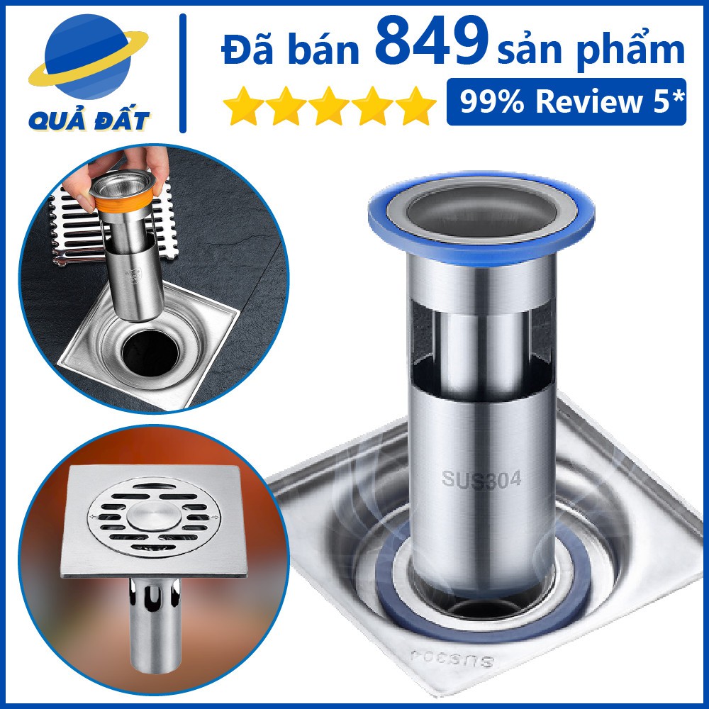 Phụ kiện Ngăn mùi nhà tắm - INOX 304 lắp thoát sàn chống mùi hôi ngăn vi khuẩn trào ngược