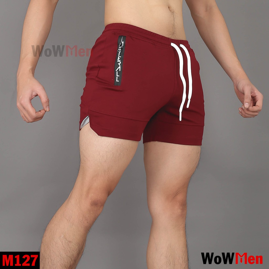 Quần Short Thun Nam Ôm Bó Sát Ngắn Ngang Đùi Tập Gym Thể Thao - M127