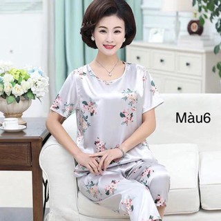 Bộ quần áo lụa trung niên hàng Quảng Châu