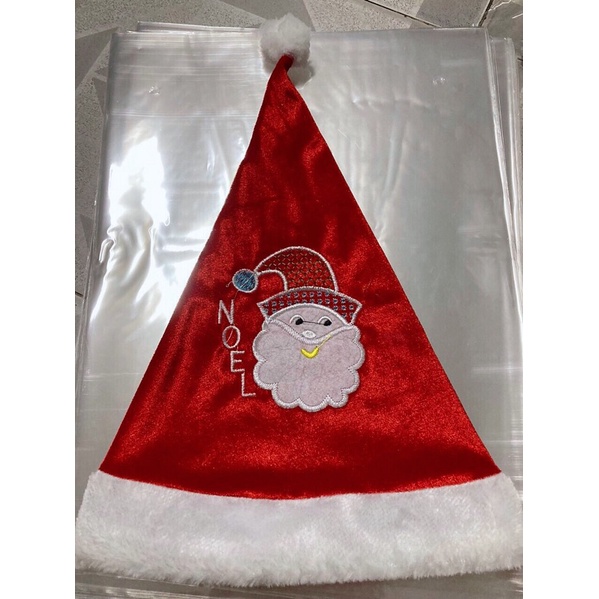 NÓN NOEL NHUNG CAO CẤP CHO BÉ LỚN,THÊU HÌNH ÔNG GIÀ NOEL